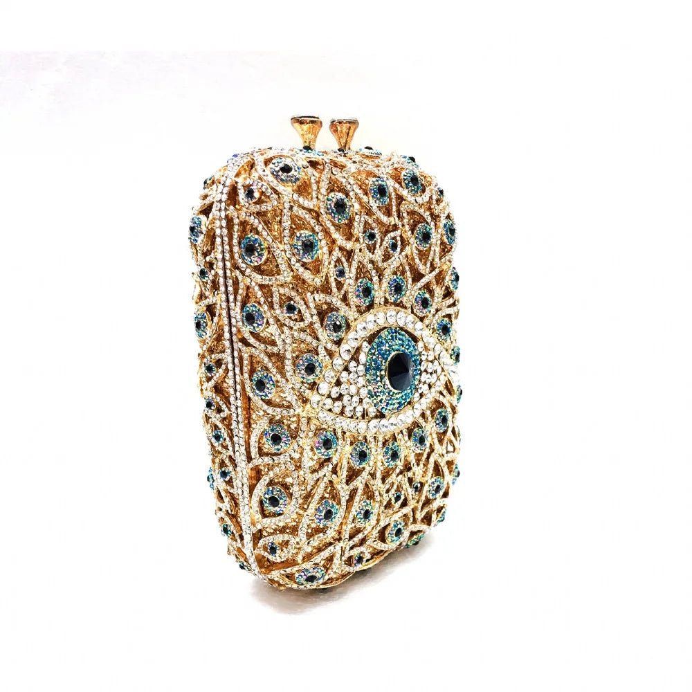 Luxury Crystal Evil Eye Clutch