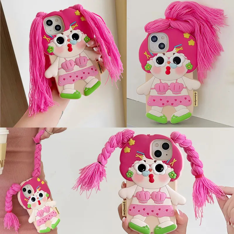 Pink Braid Doll iPhone Silicon Case