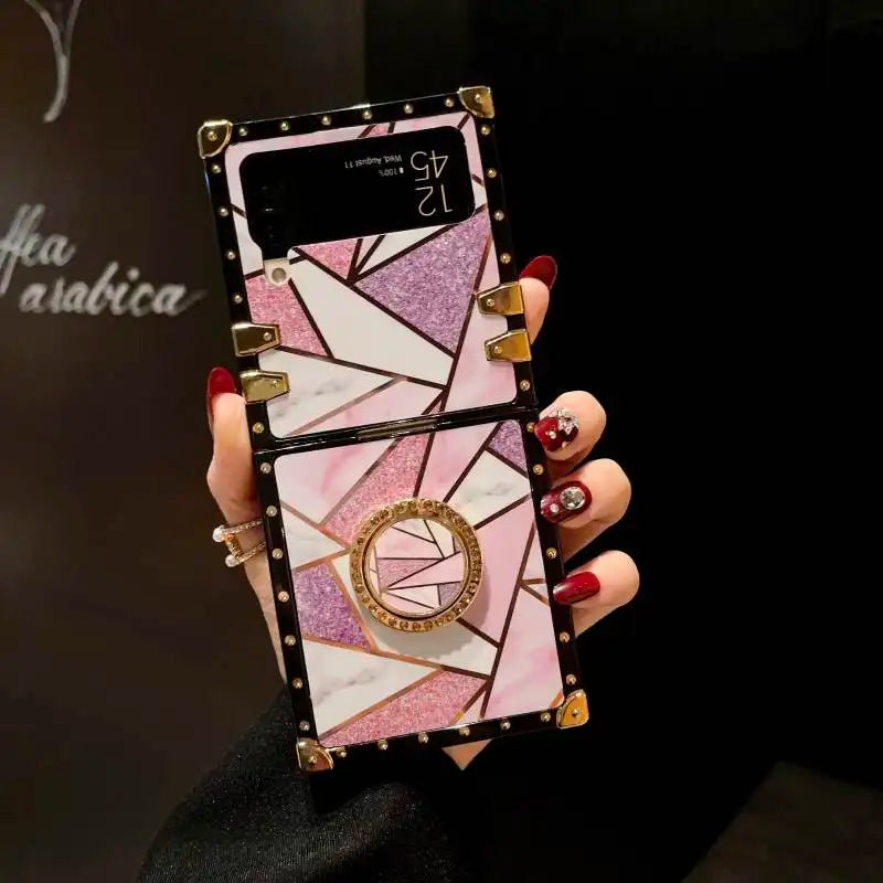 Premium Square Grid Flip Case