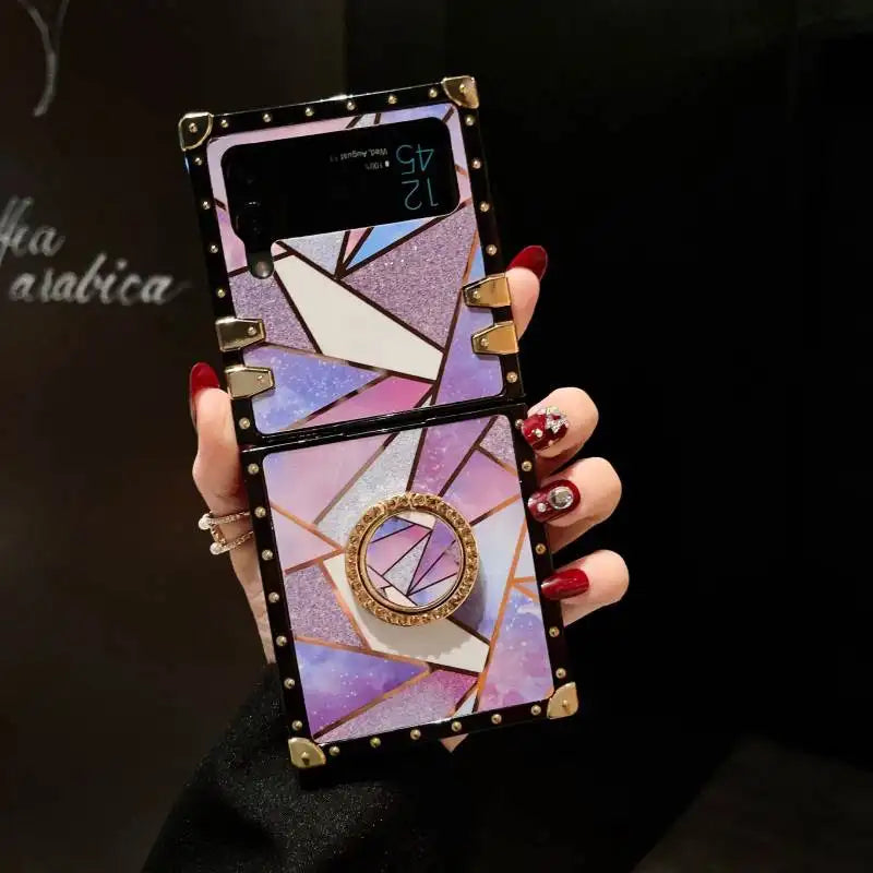 Premium Square Grid Flip Case