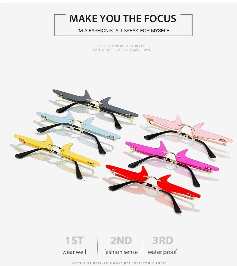 Premium Small Rimless Men Sunglasses