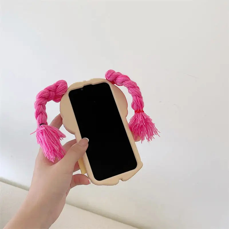 Pink Braid Doll iPhone Silicon Case