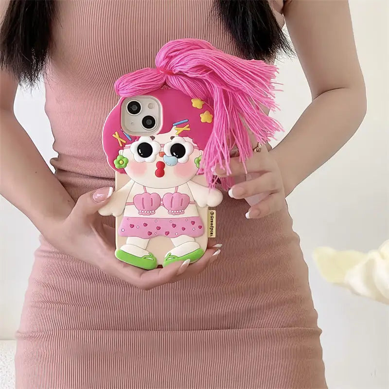 Pink Braid Doll iPhone Silicon Case