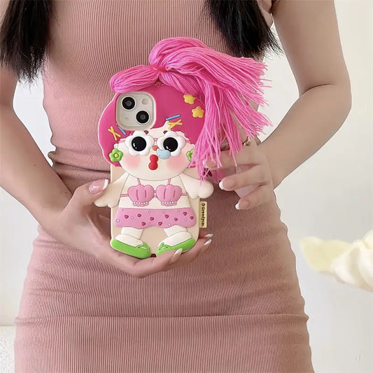 Pink Braid Doll iPhone Silicon Case