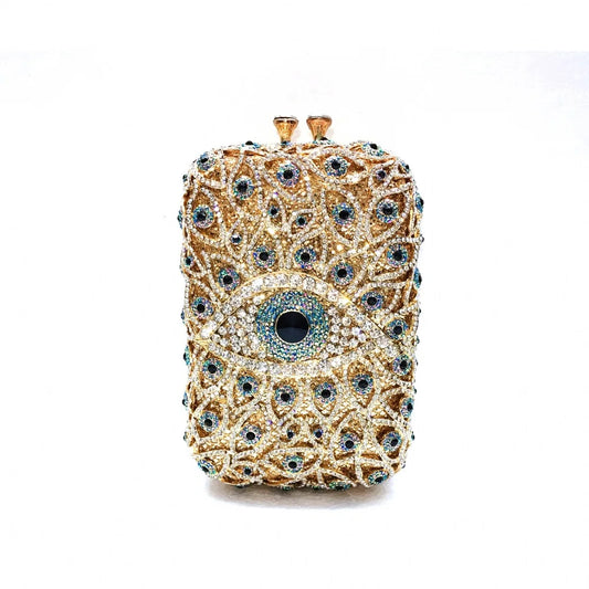 Luxury Crystal Evil Eye Clutch