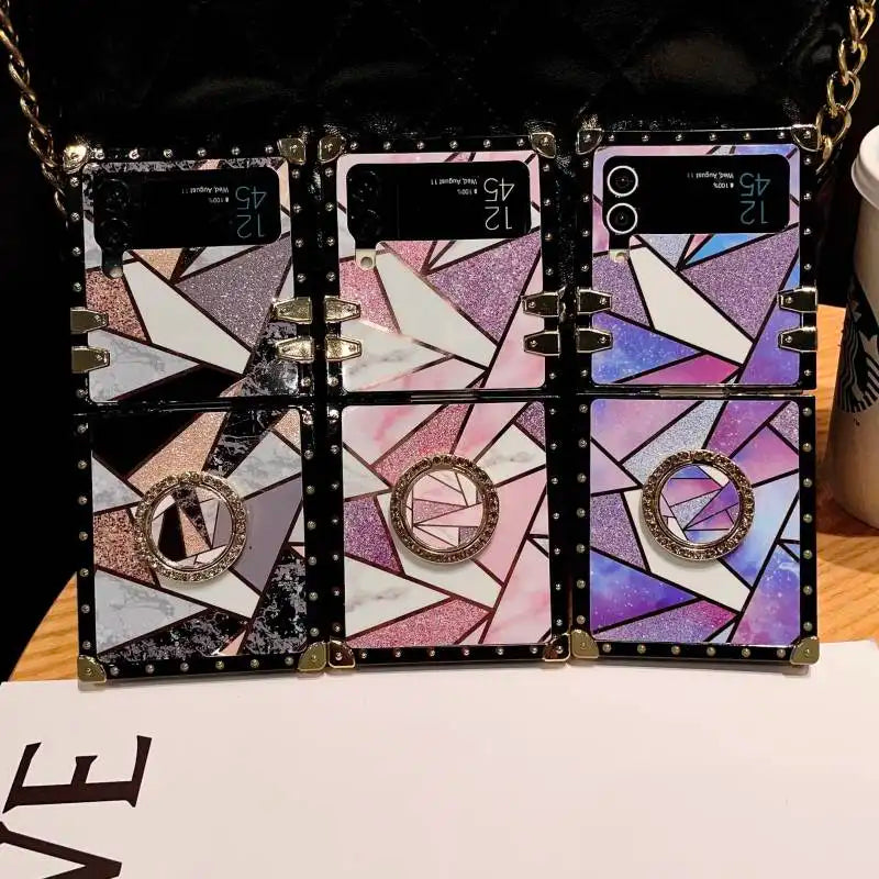 Premium Square Grid Flip Case