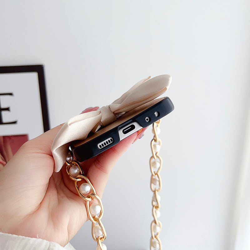 Luxury White Bow Z Flip 5 Case