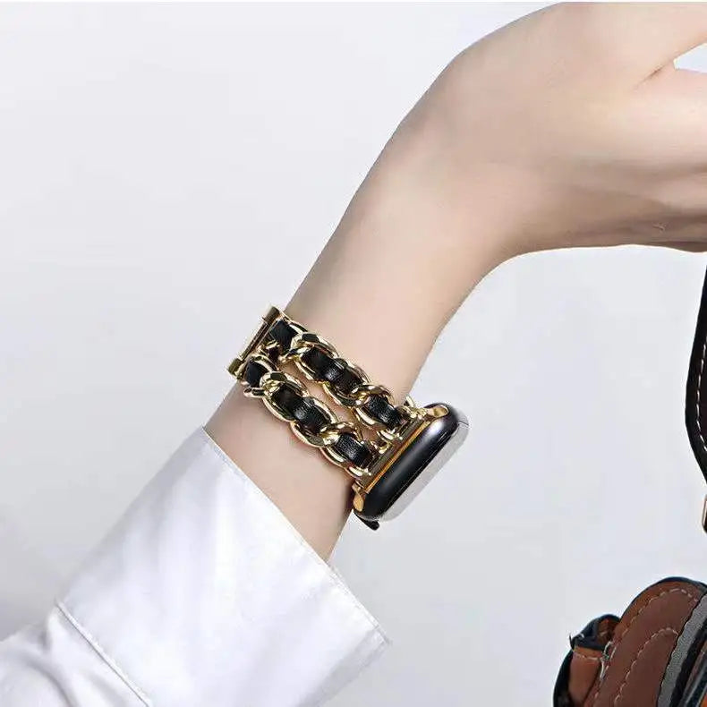 Premium 2 layer Chain iWatch Strap