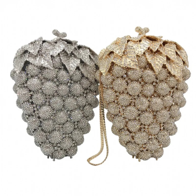Emily Grapes Golden Evening Clutch