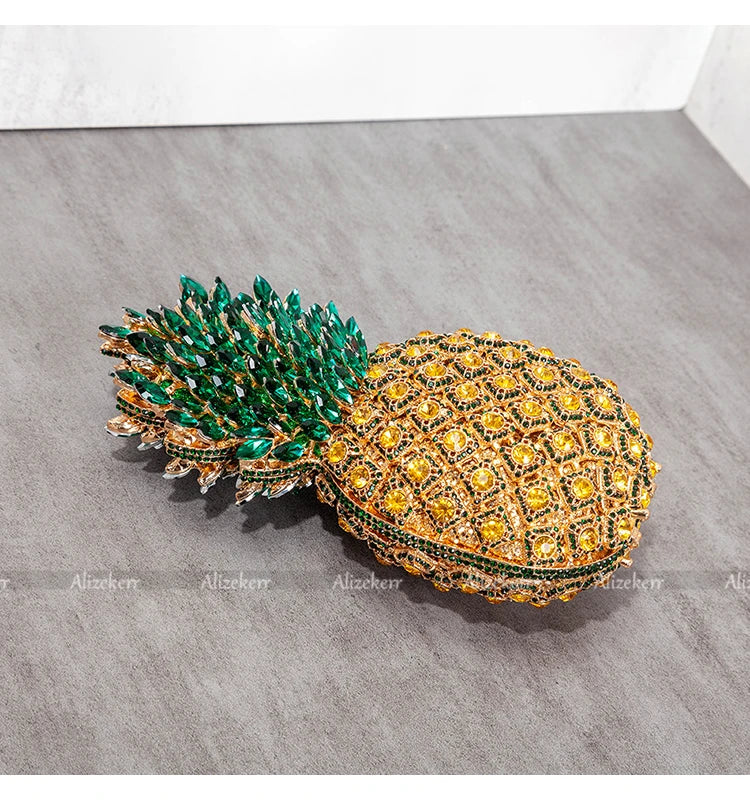 Luxe Rhinestone Pine Clutch