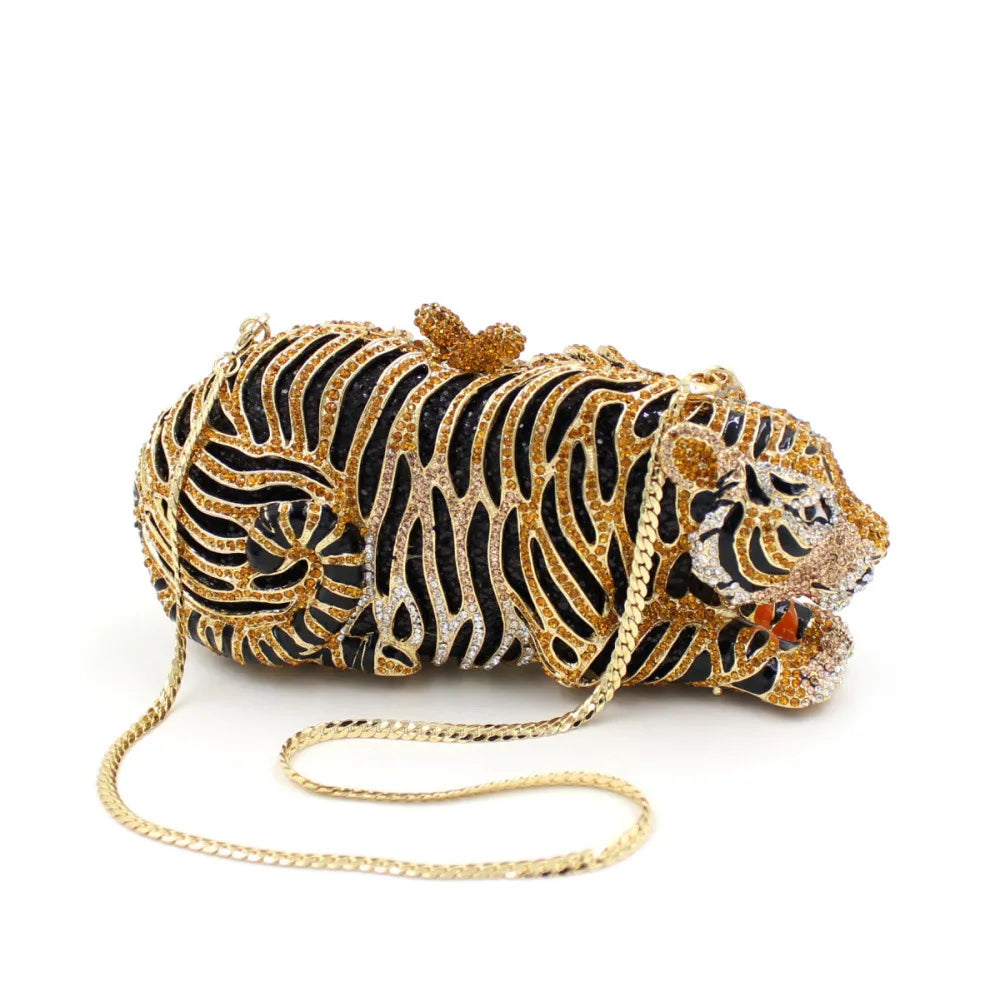 Posh Studded Tiger Clutch