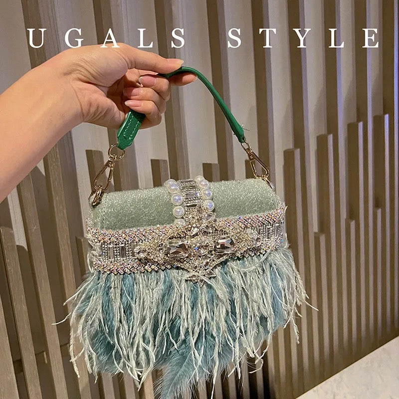 Premium Green Sky Furry bag