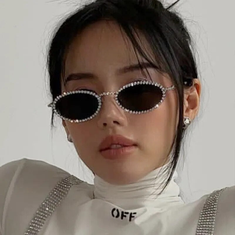 Oval Rhinestone Sunglasses