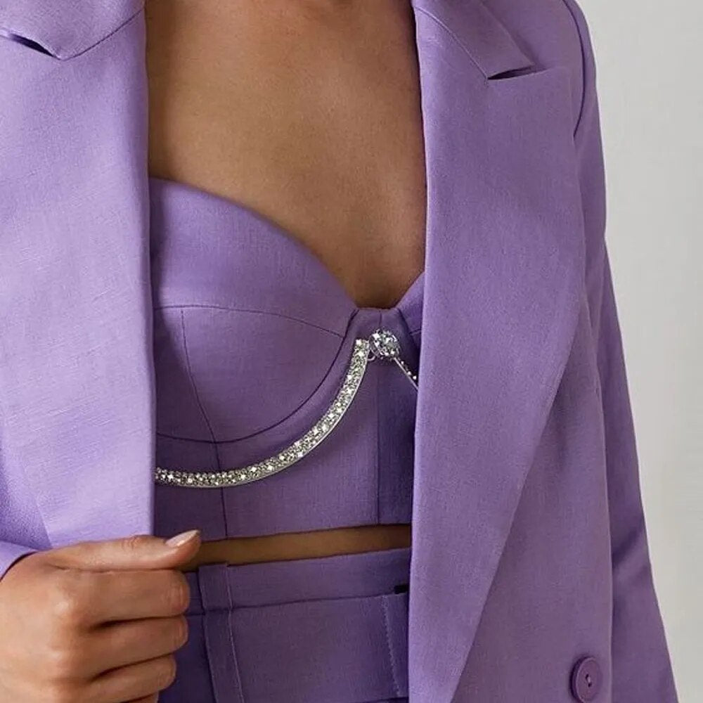 Crystal Chest Bracket Harness Body Chain