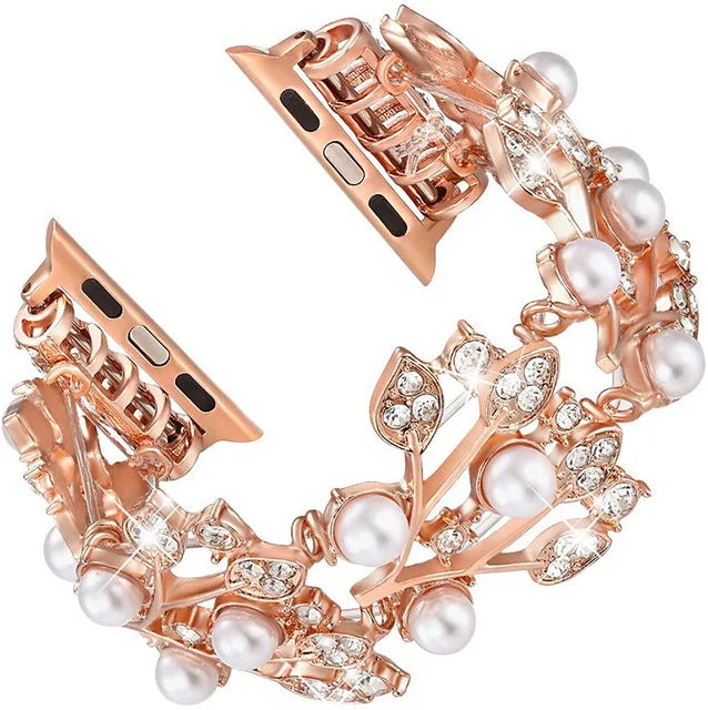 Pearl with Diamond iWatch Strap