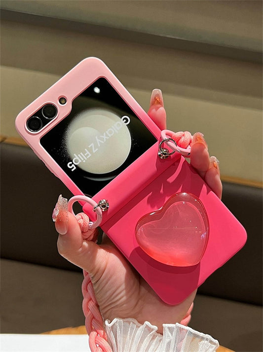 Premium Crystal Heart Z Flip 5 Case