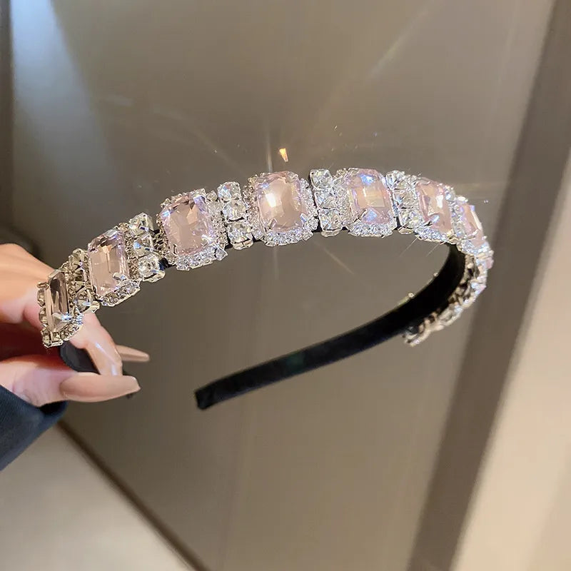 Geometric Rhinestone Hairbands for Women