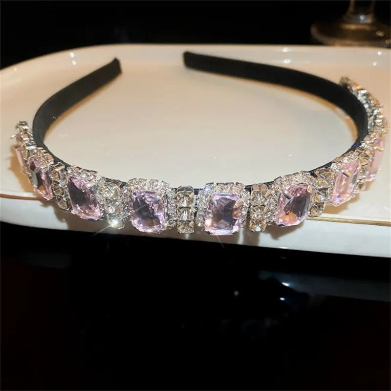 Geometric Rhinestone Hairbands for Women