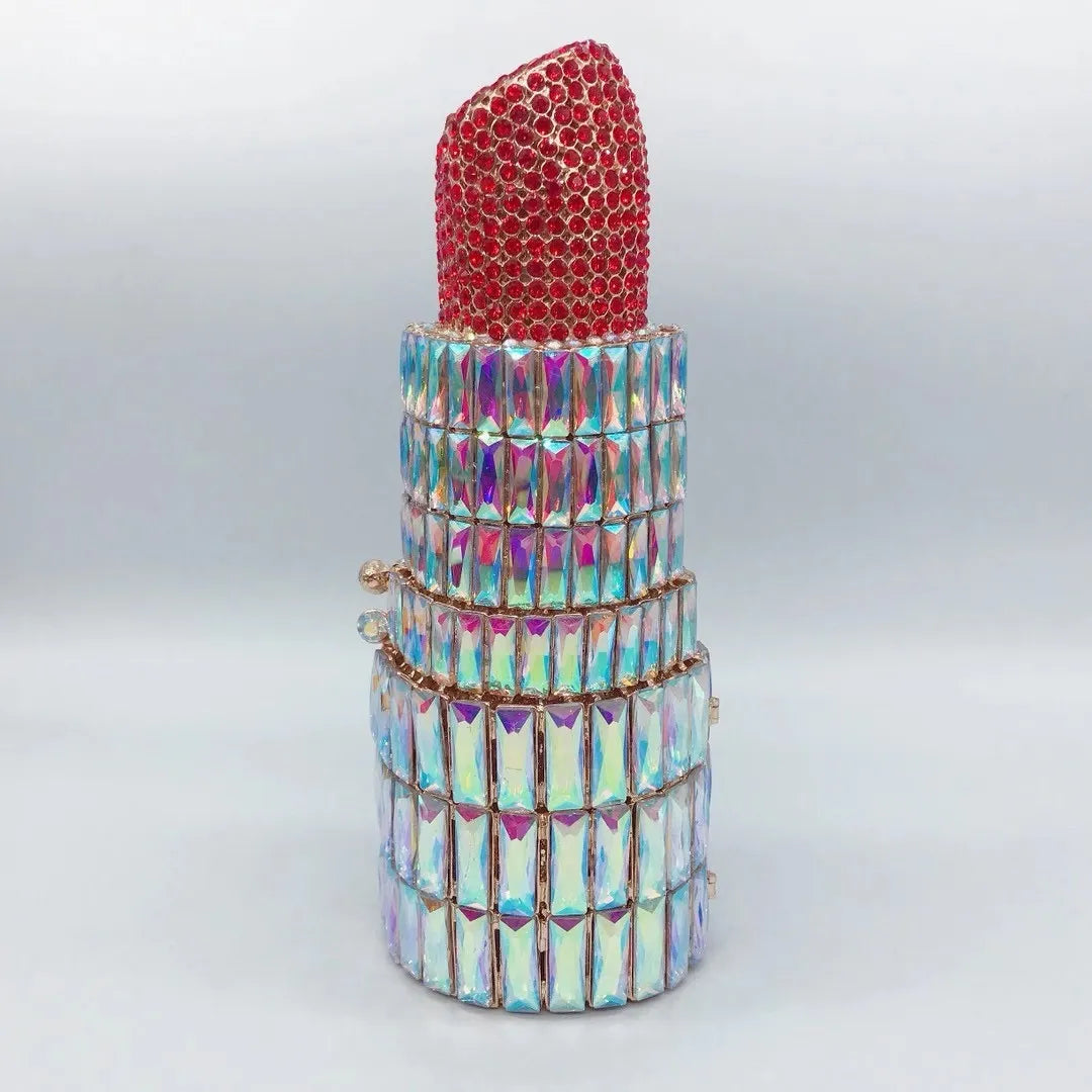 Luxury Lipstick Red Diamond Clutch