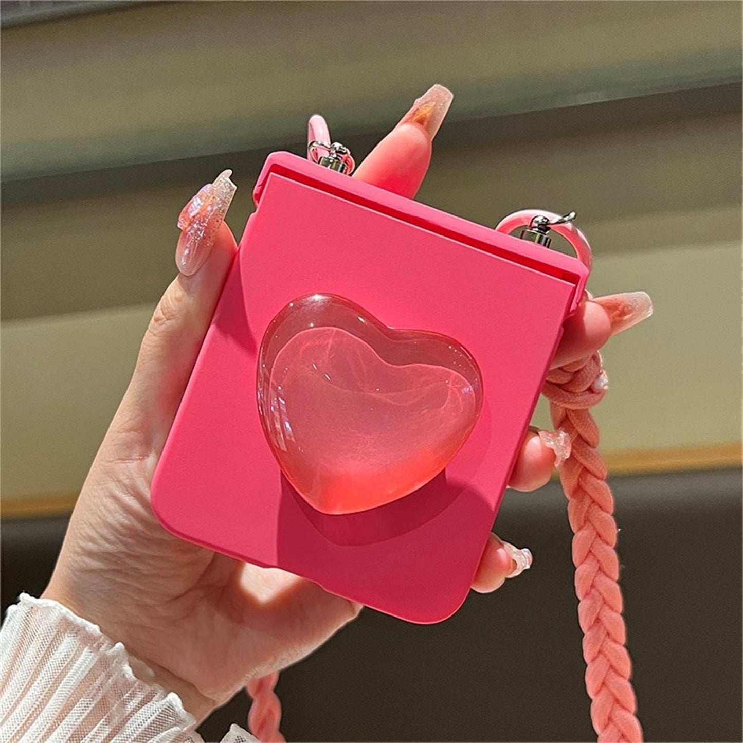 Premium Crystal Heart Z Flip 5 Case
