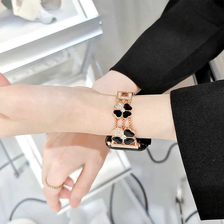 Premium Floral Stone iWatch Strap