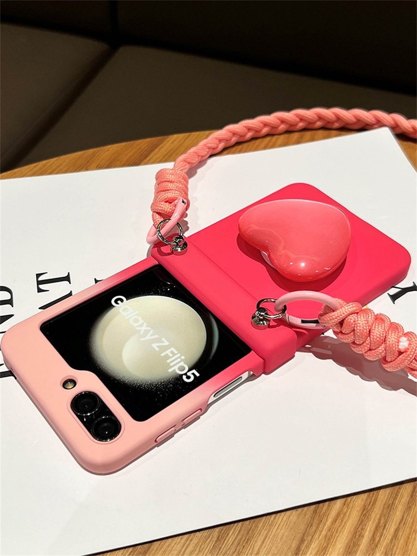 Premium Crystal Heart Z Flip 5 Case