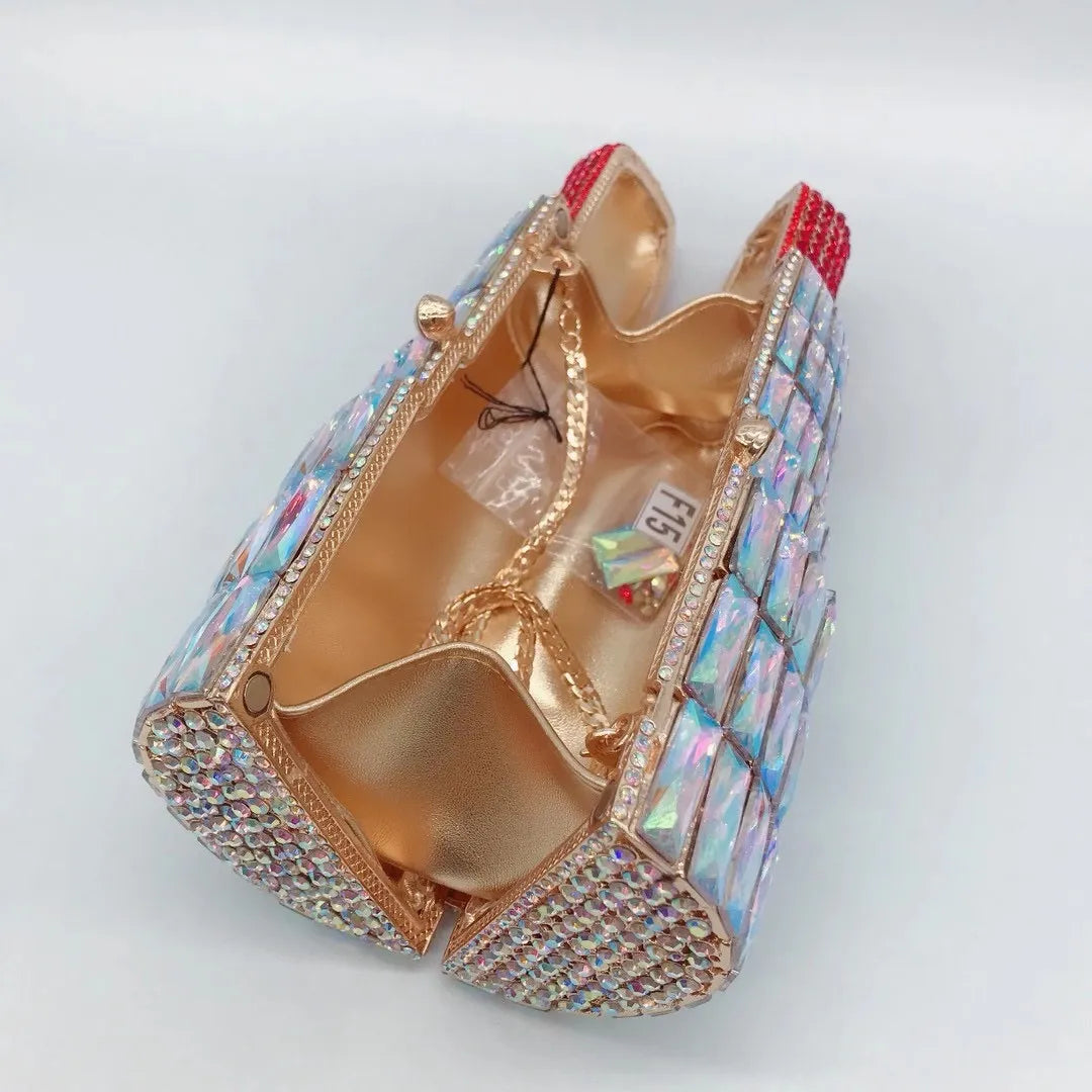 Luxury Lipstick Red Diamond Clutch