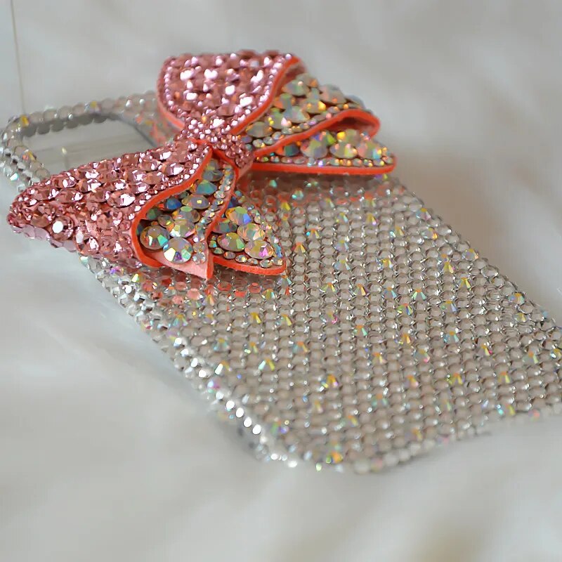 Premium Crystal Diamond Bow iPhone Studded Case