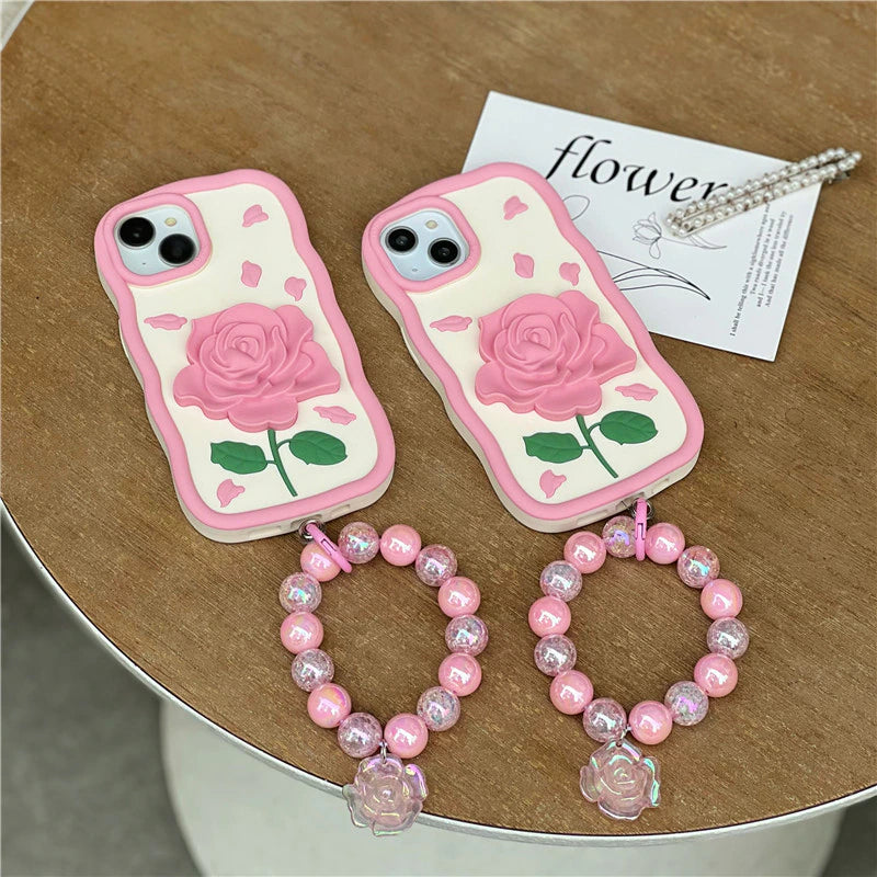 Pink Flower iPhone Silicon Case