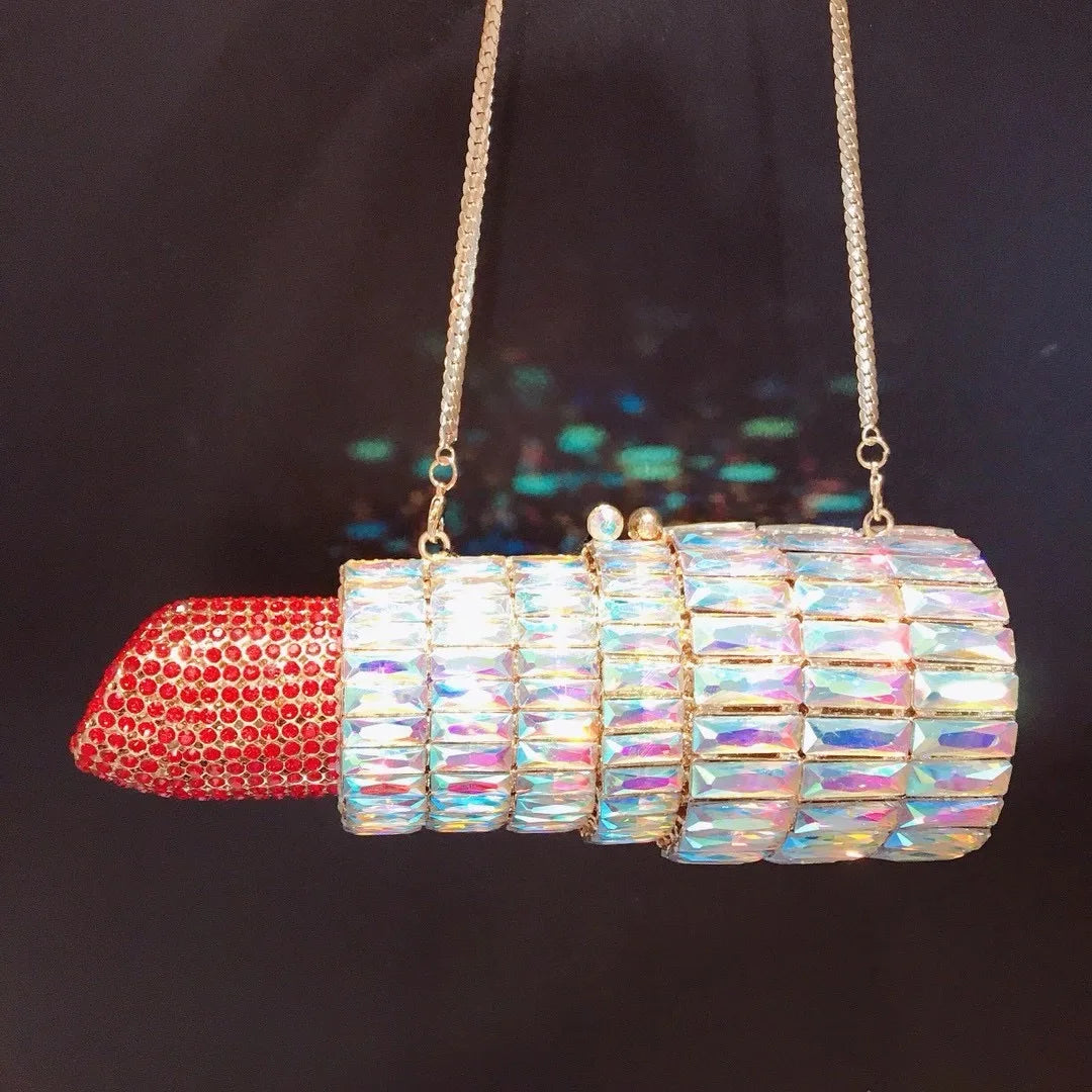Luxury Lipstick Red Diamond Clutch