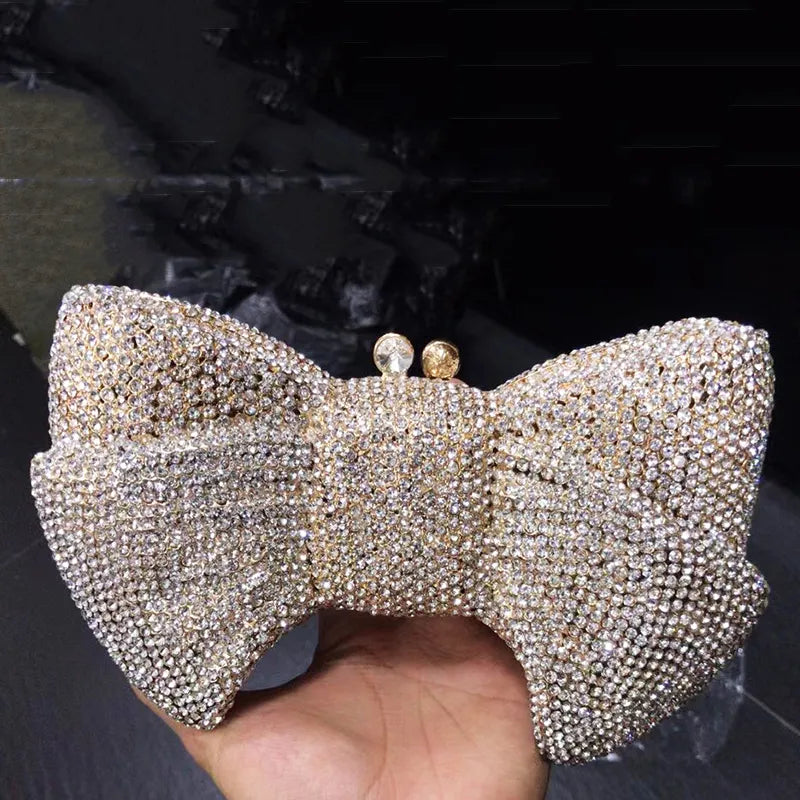 Luxury Designer Bow Sliver Clutch