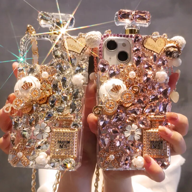 Premium Rhinestone Perfume iPhone case