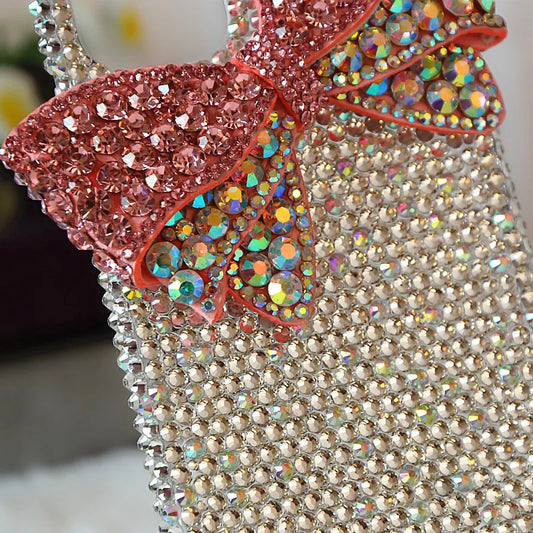 Premium Crystal Diamond Bow iPhone Studded Case