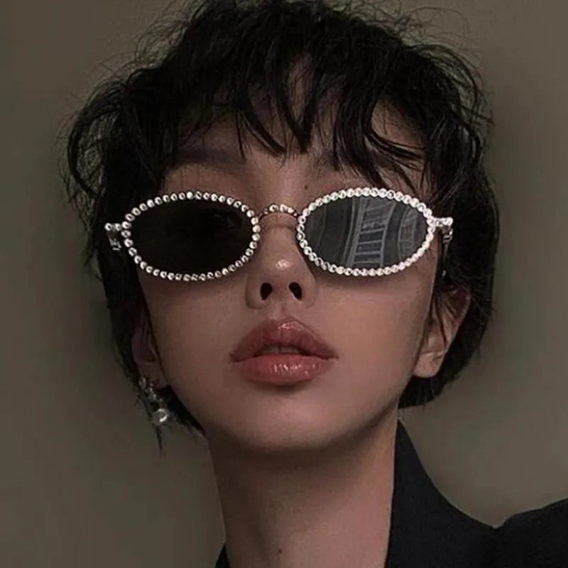 Oval Rhinestone Sunglasses