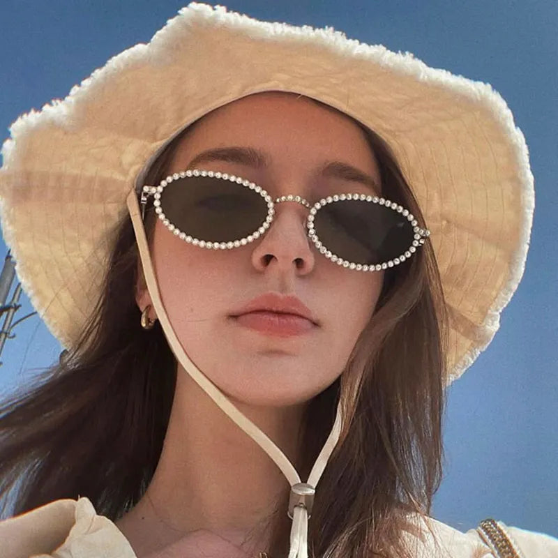 Oval Rhinestone Sunglasses
