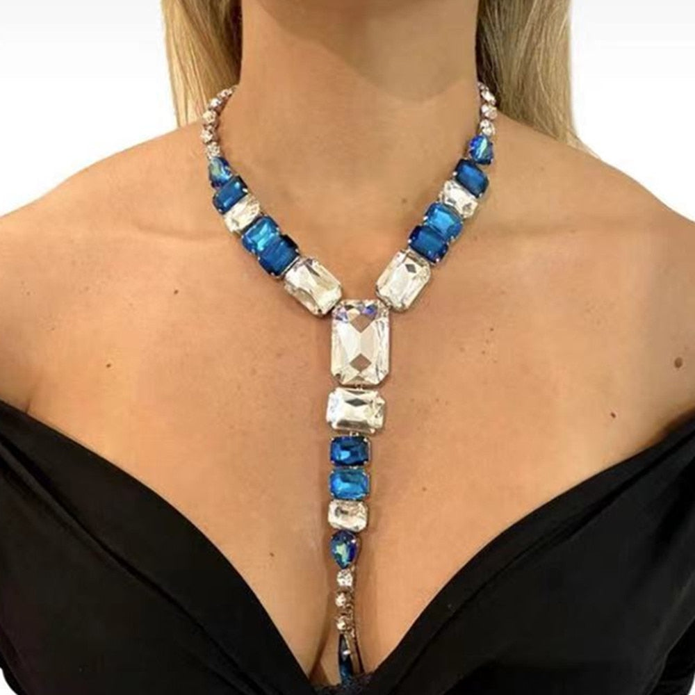 Queen Luxury Crystal Blue Necklace