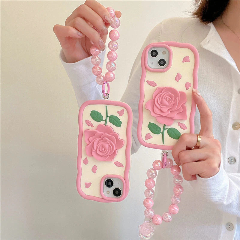 Pink Flower iPhone Silicon Case