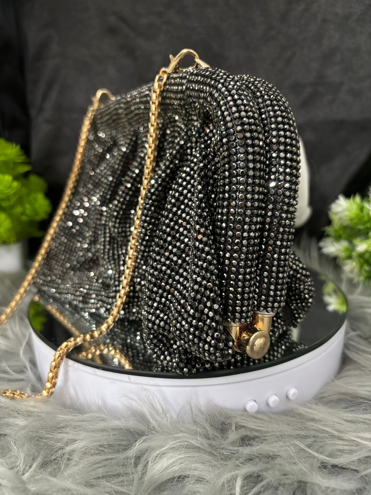 Luxe Sparkle Draped Bag