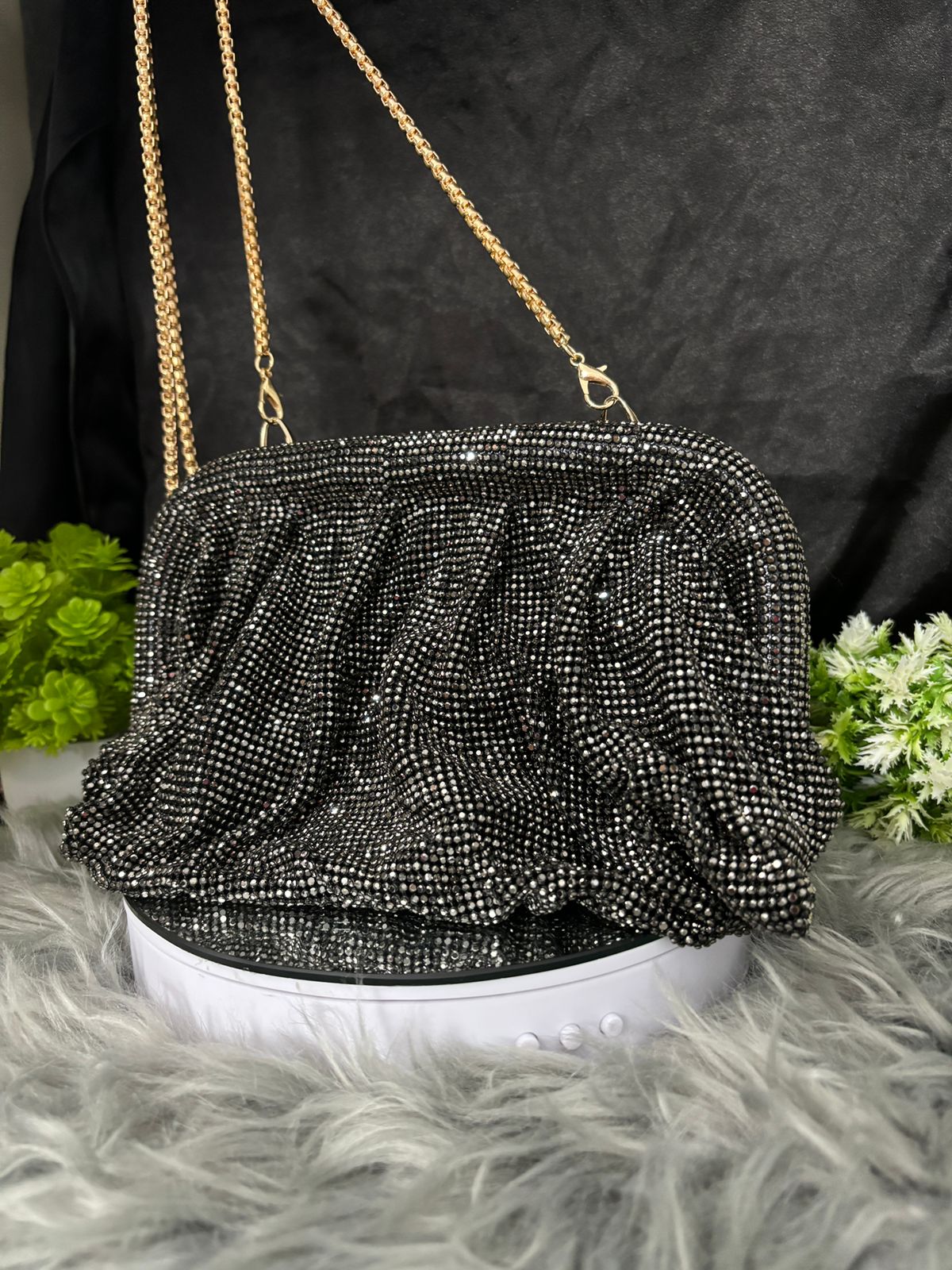 Luxe Sparkle Draped Bag