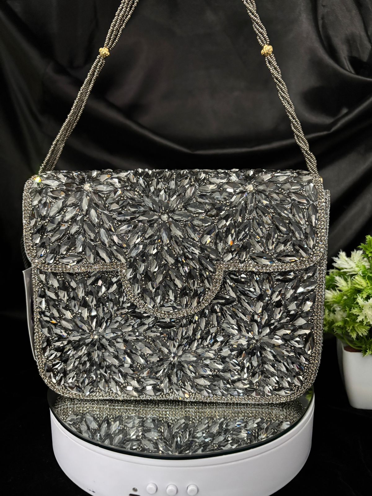 Grey Mirrored Handbag