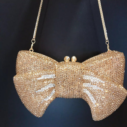 Zoe Golden Bow Clutch