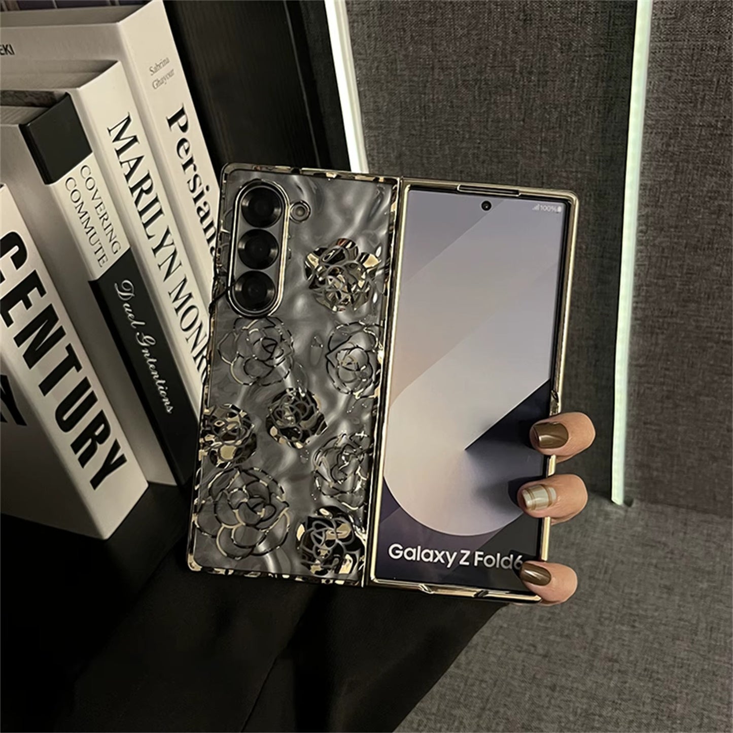 Rose Aura Luxury Z Fold Cover