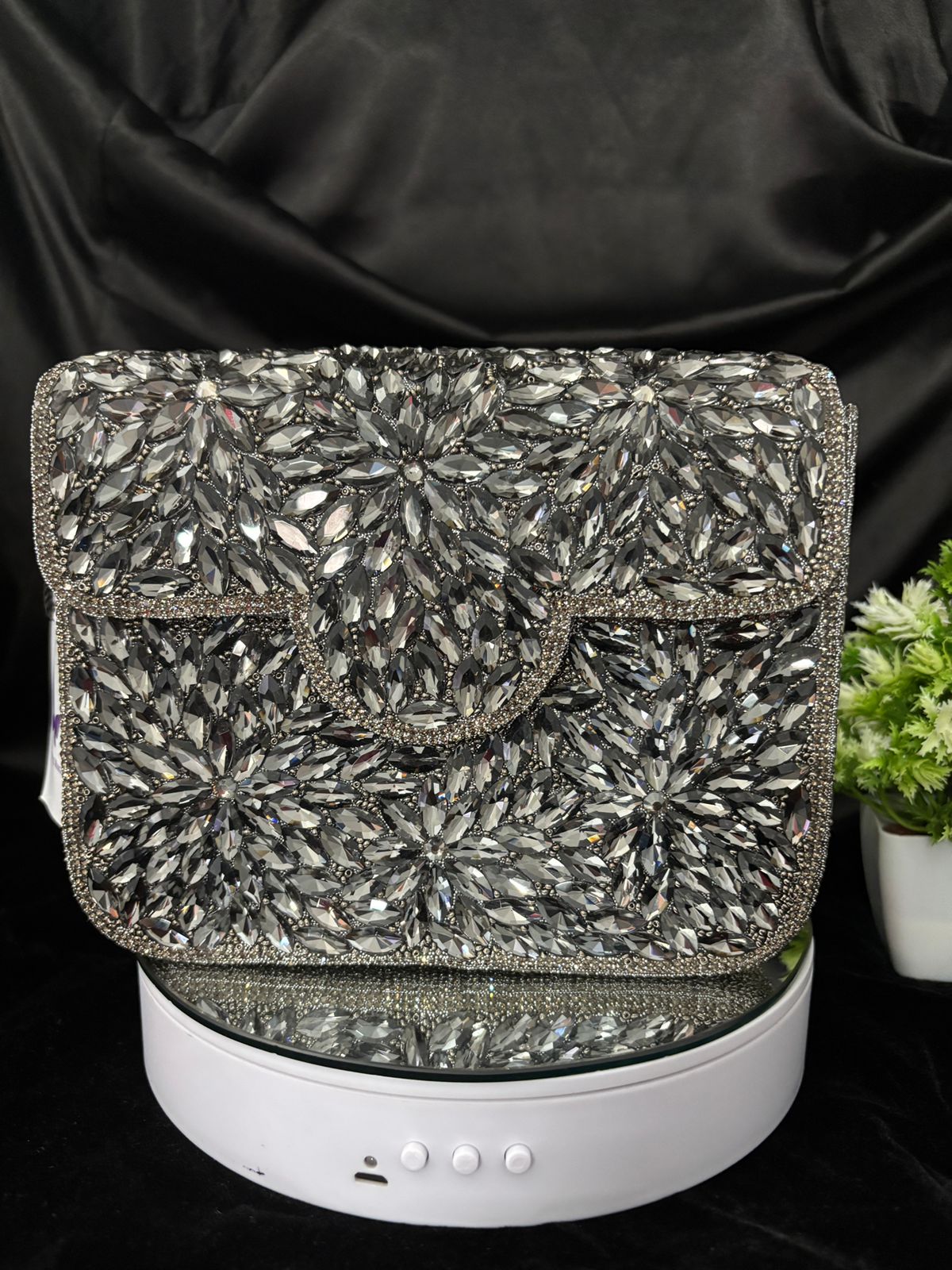 Grey Mirrored Handbag