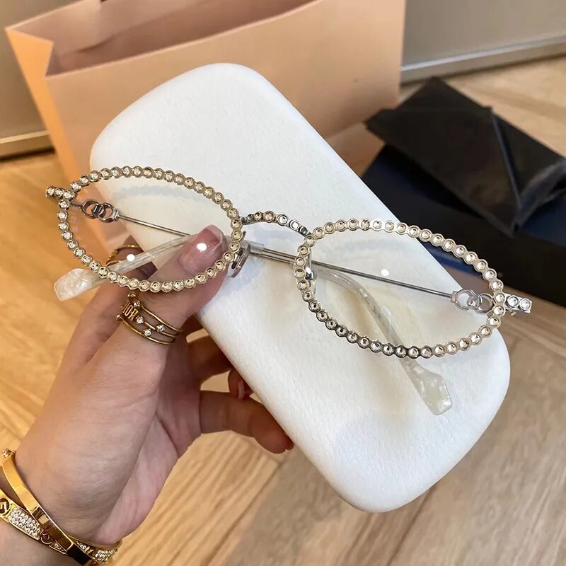Oval Rhinestone Sunglasses