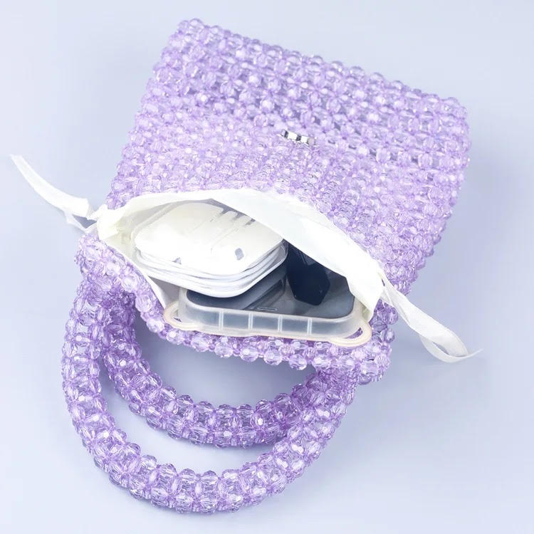 Mini Lavender Beaded Bag