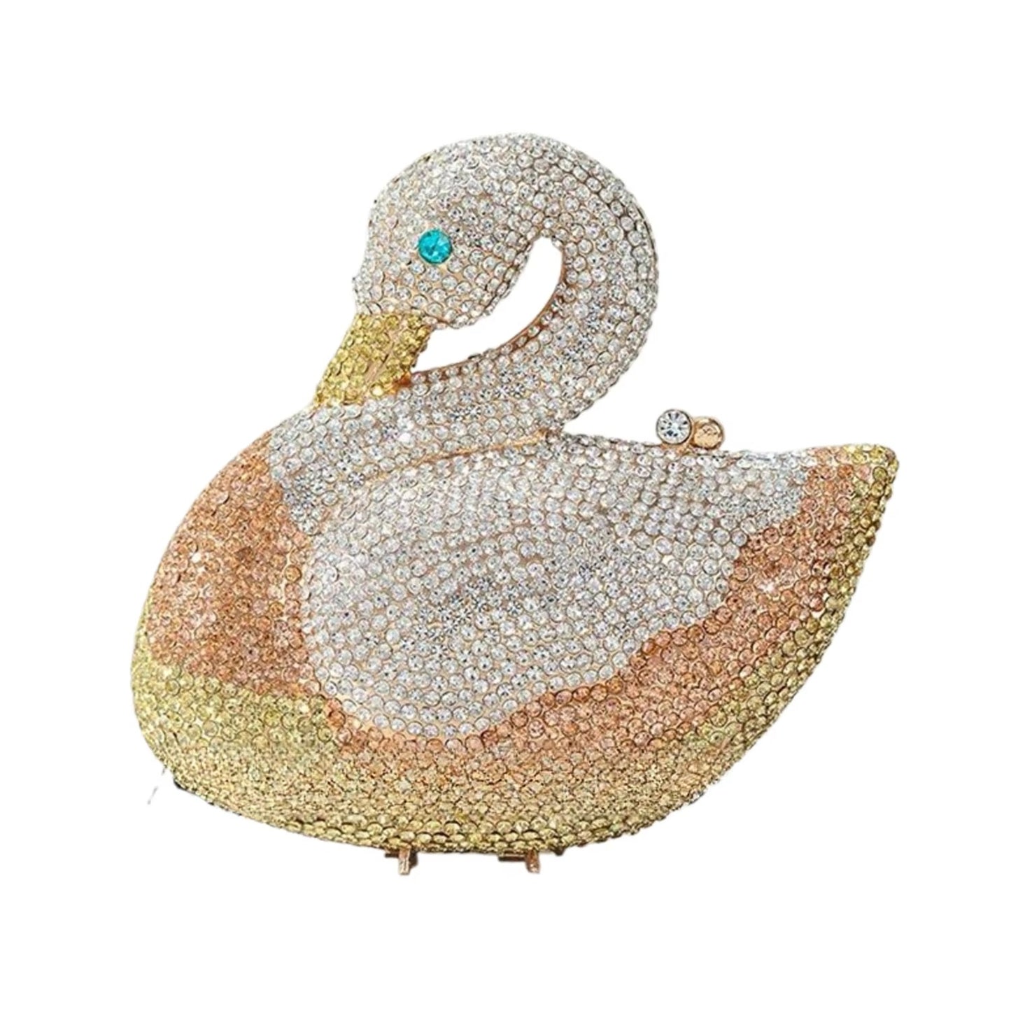 Swan Shimmer Golden Clutch