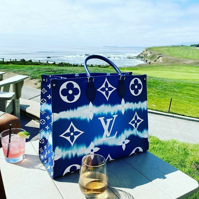Lv Blue Tote Bag