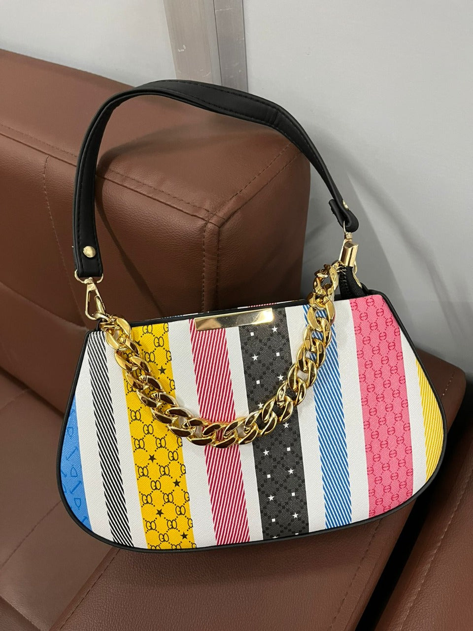 Multi Stripes Chain Cum Sling
