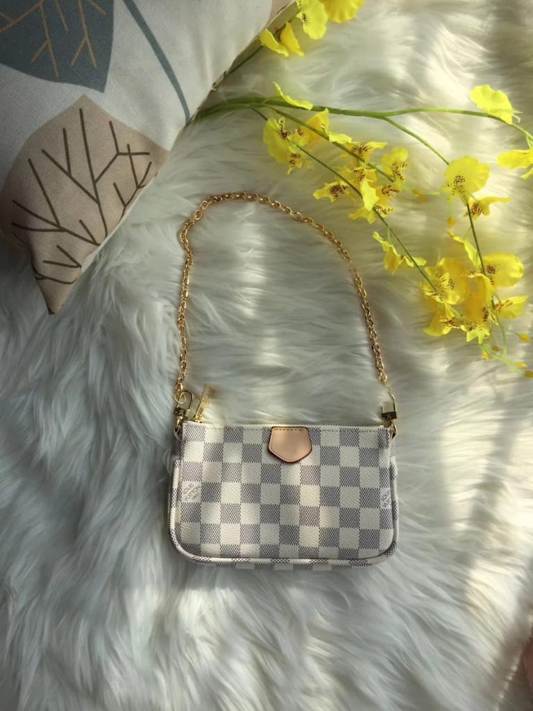 Lv Grey Check Sling Bag