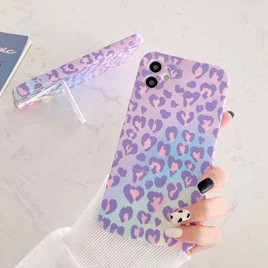 Luxury Pink Purple Leopard Stand Case